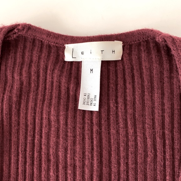 Leith faux wrap sweater, maroon/burgundy color, M - Picture 3 of 5